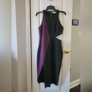 Elizabeth and James Lunai Sheath Cutout Colorblock Cocktail Midi Dress Size 8